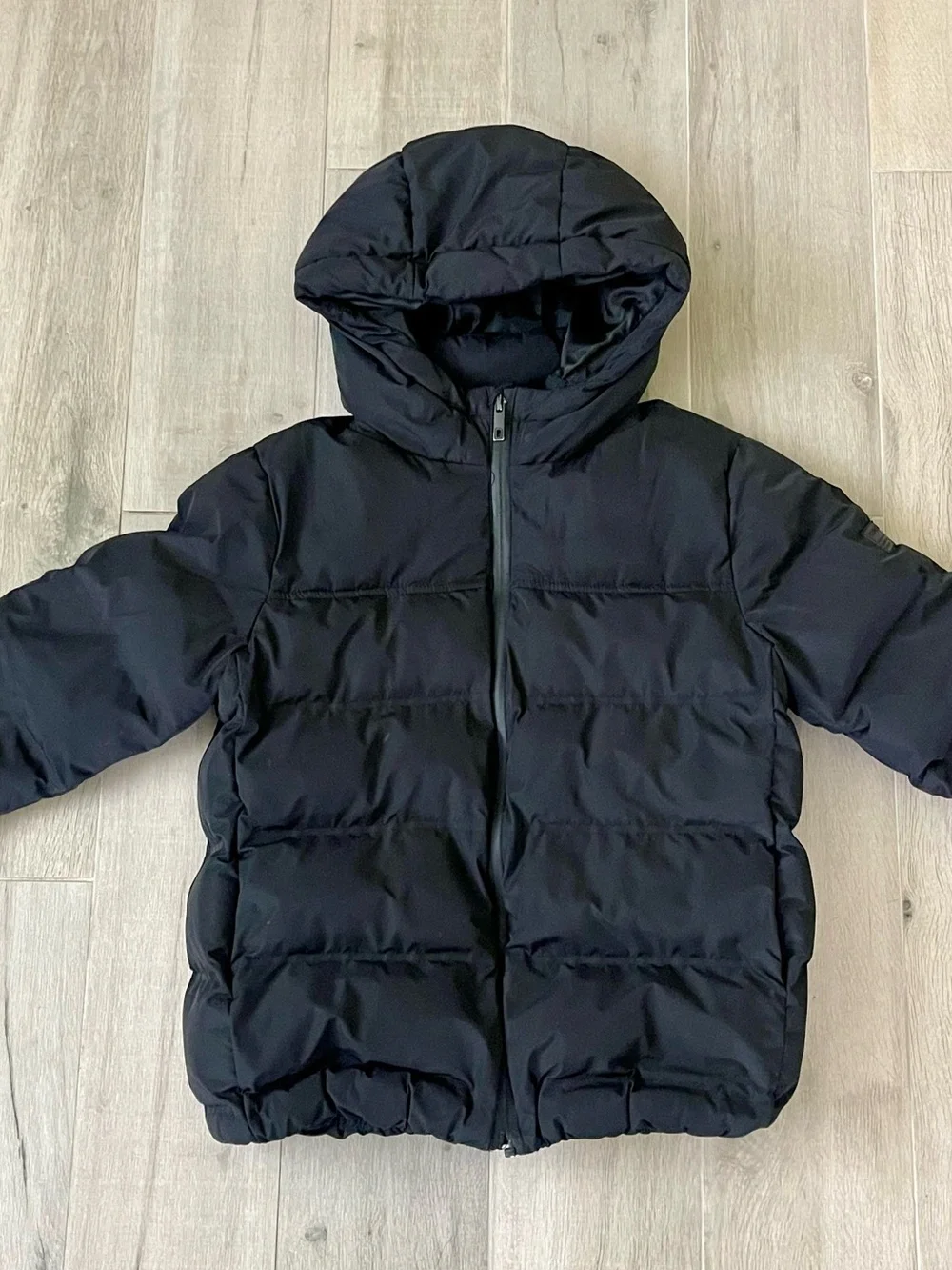 ZARA Kids Black Hooded Puffer Jacket Size 8 / 128 CM